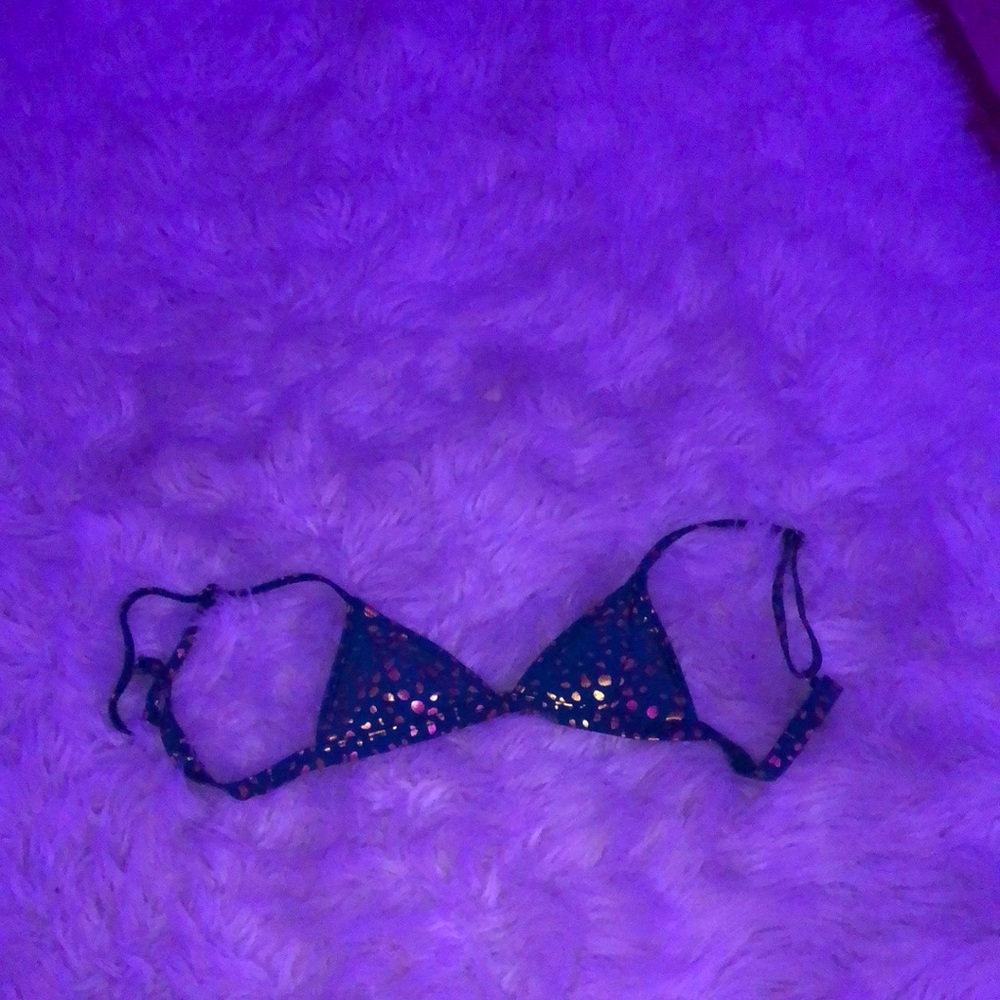 teal & gold bikini top